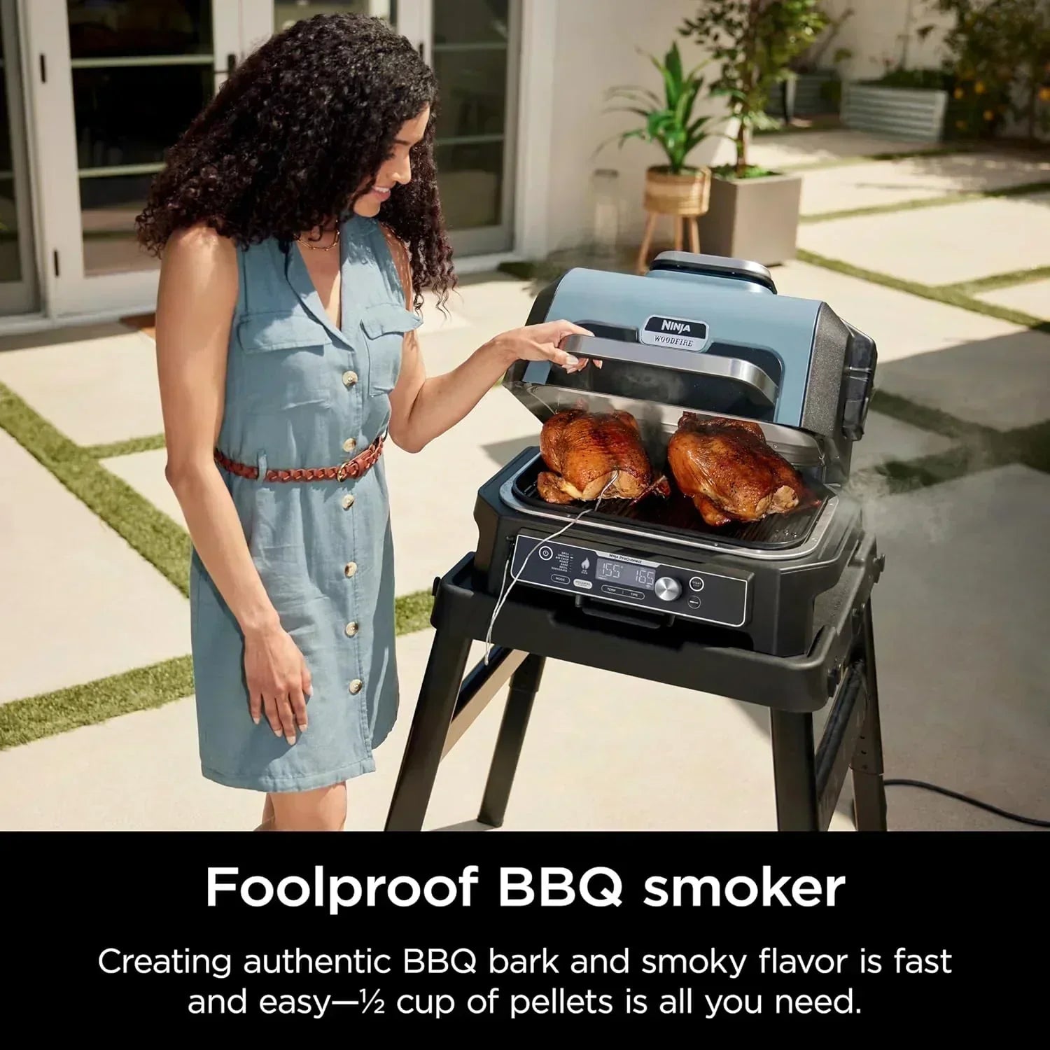 Ninja Woodfire Pro XL Outdoor Grill Smoker Thermometer 4-in-1 Master Grill BBQ Smoker Outdoor Air Fryer