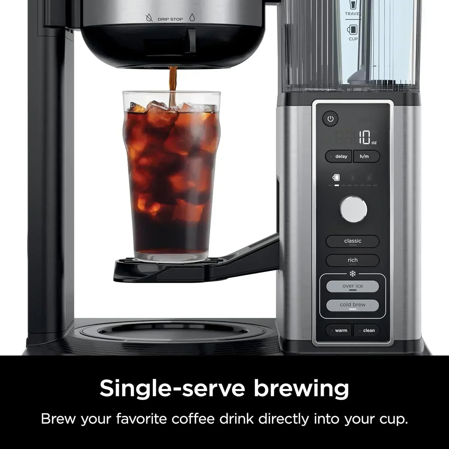 Extra Large Hot and Iced Coffee Maker with Fast Cold Brew 4 Brewing Methods 8 Sizes