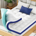 BEDELITE King Mattress Topper Dual Layer 4 Inch Memory Foam Mattress Topper, 2 Inch Pilow Top Mattress Pad and 2 Inch Premium Gel Foam Mattress, with Stretchable Pockets Up to 6-24
