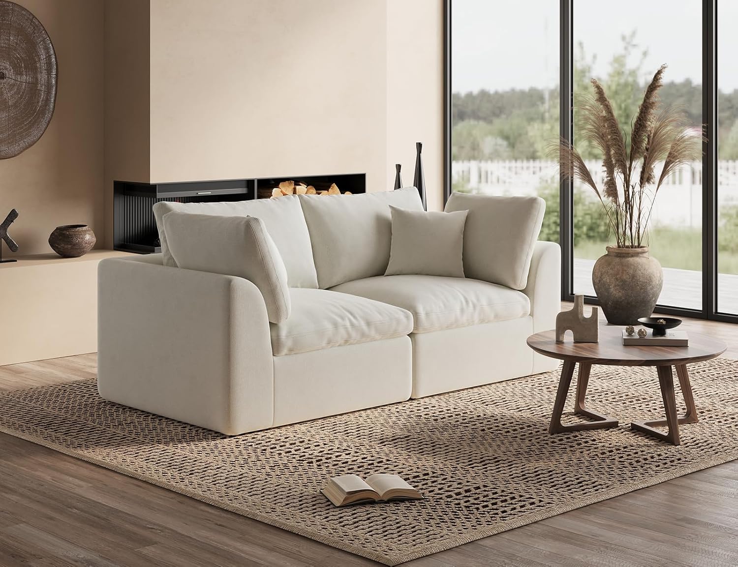 110 inch cloud sectional sofa for living room convertible L-shaped sofa 3 seater sectional sofa