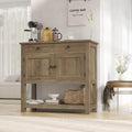 Farmhouse style console table coffee bar entry table with storage rack sofa table