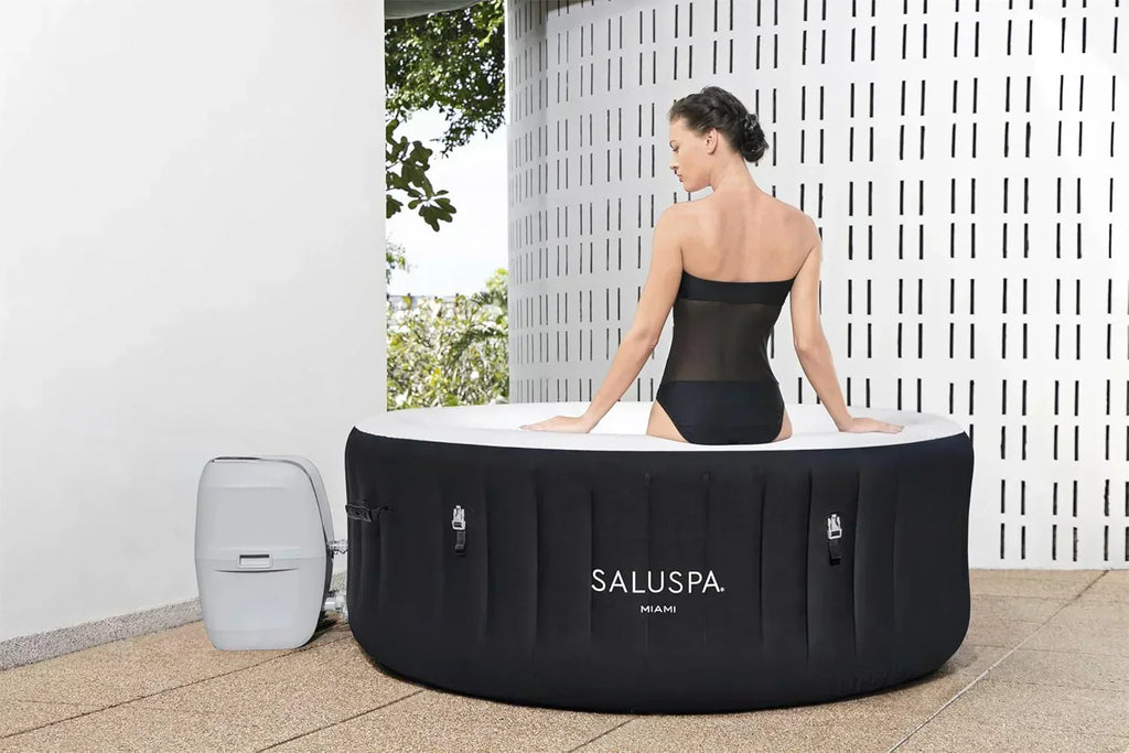 Bestway SaluSpa Miami EnergySense AirJet Inflatable Hot Tub Spa 71 x 26 Portable Hot Tub