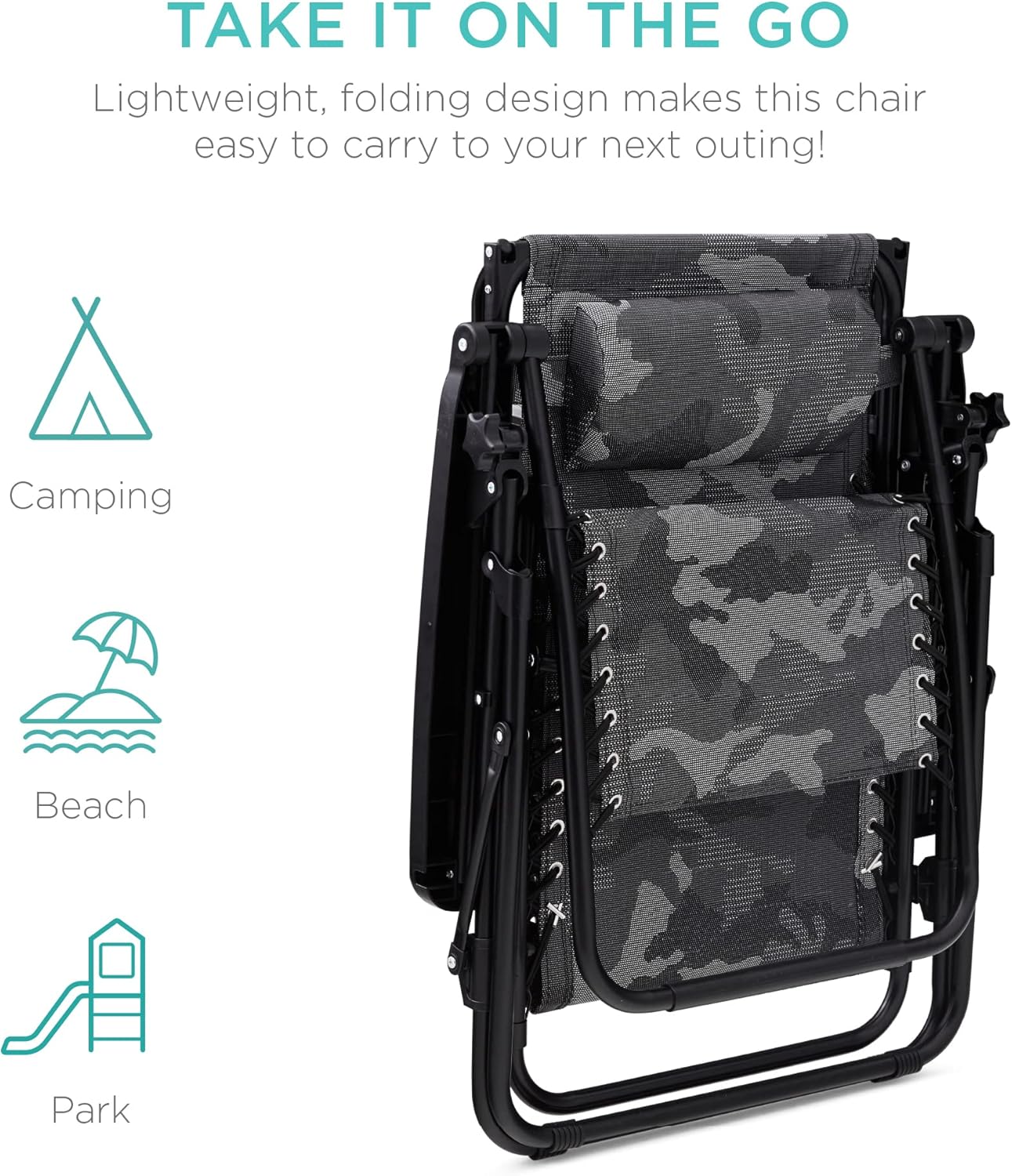 Best Choice Products Folding Zero Gravity Recliner Patio Lounge Chair Adjustable Canopy Shade