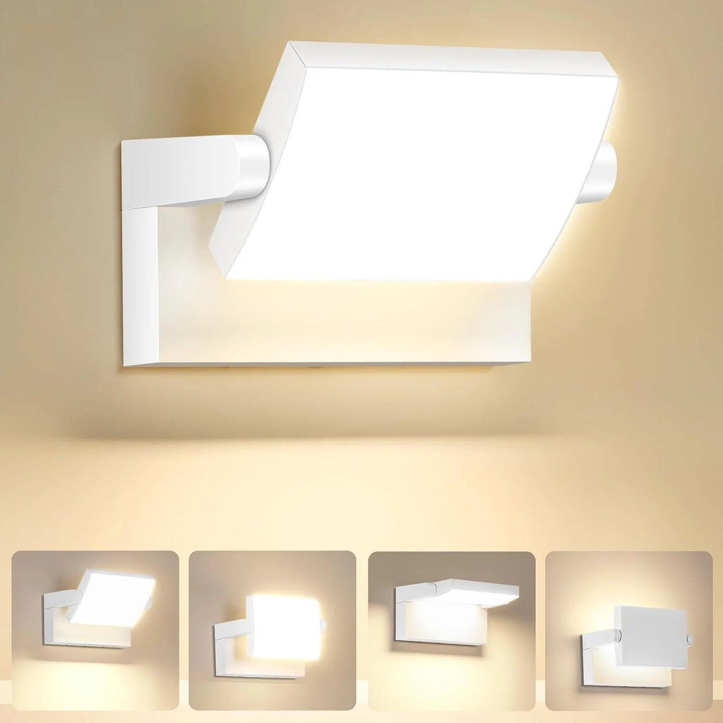 Outdoor LED Wall Light 40W Adjustable Modern Exterior Wall Mount Fixture 6000K Waterproof Black Lighting for Home and Yard