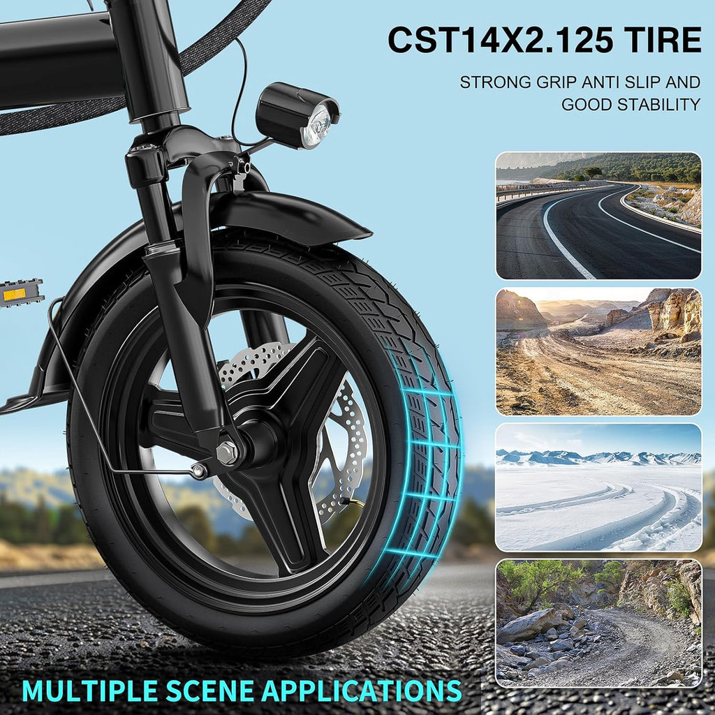Electric Bike for Adults Teens Folding E-Bike Commuter City Foldable ebike Motor 48V 24MPH