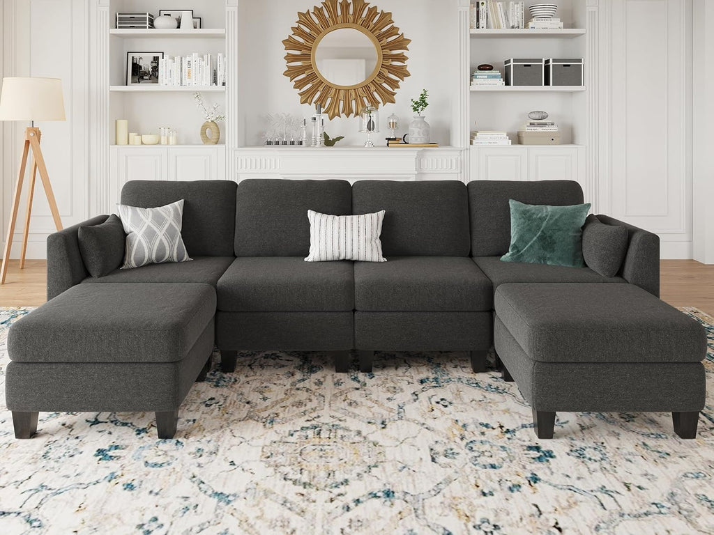 Modular Sectional Sof Convertible U Shaped Sofa Couch with High Density Memory Foam