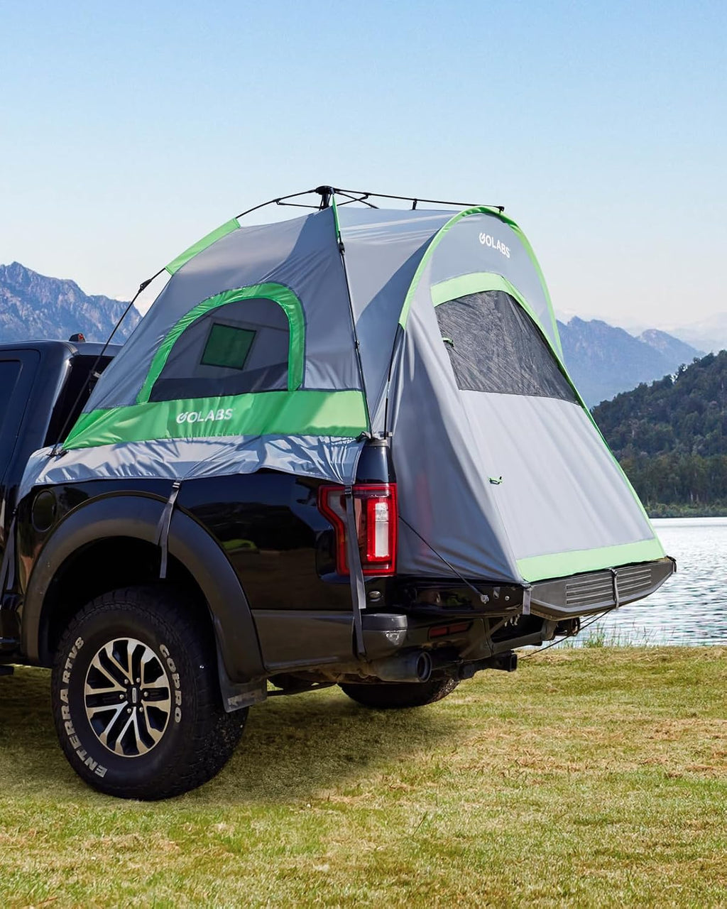 Golabs Truck Bed Tent for 5.5-6.5 Ft Bed, 5-Minute Easy Setup by Pre-Assembled Design, Waterproof PU2000mm, 2-Person Portable with Extra Rainfly Cover for Camping & Outdoor, Includes Storage Bag