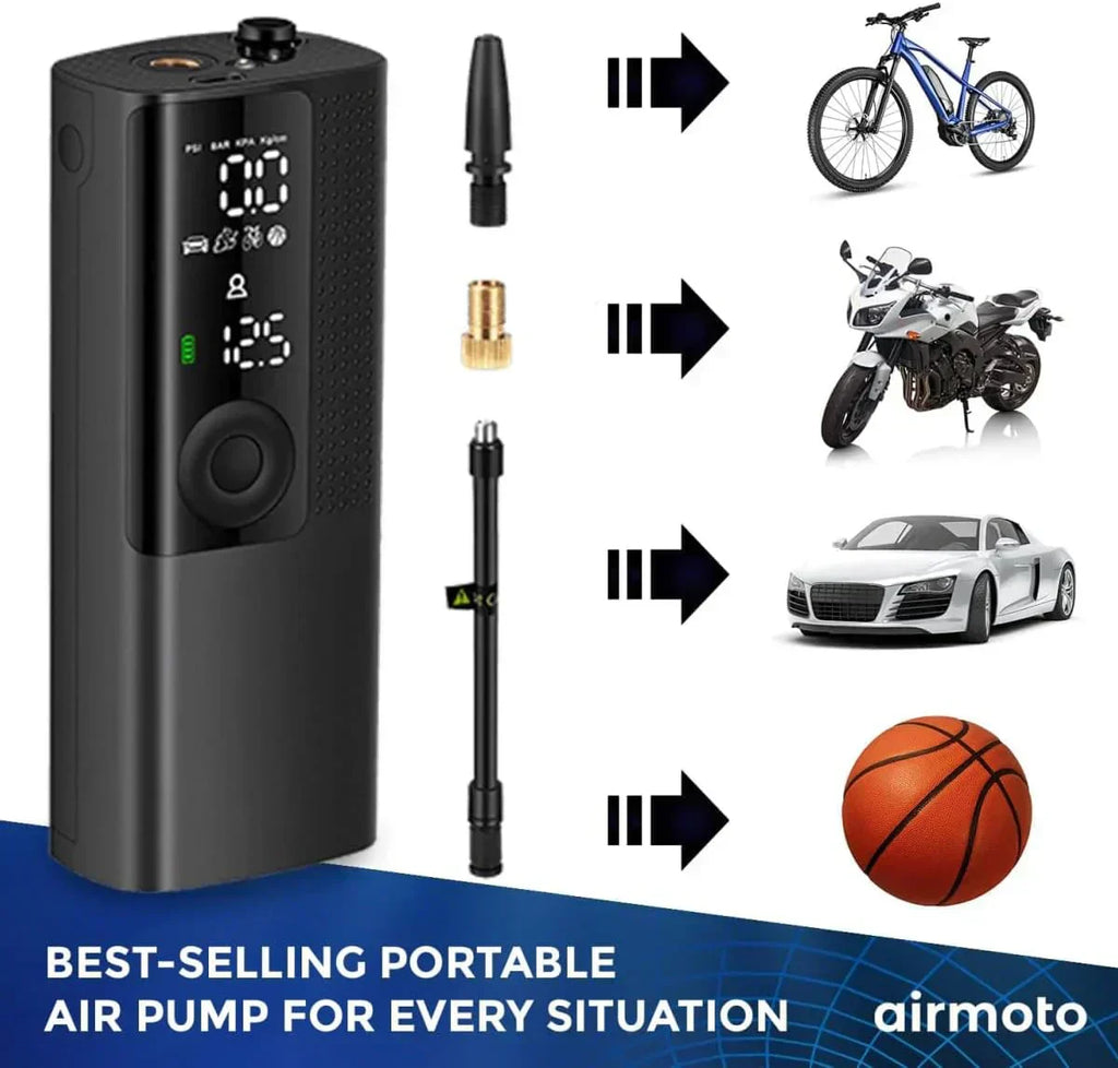 Airmoto Tire Inflator Portable Air Compressor Car Tire Air Pump with Digital Pressure Gauge