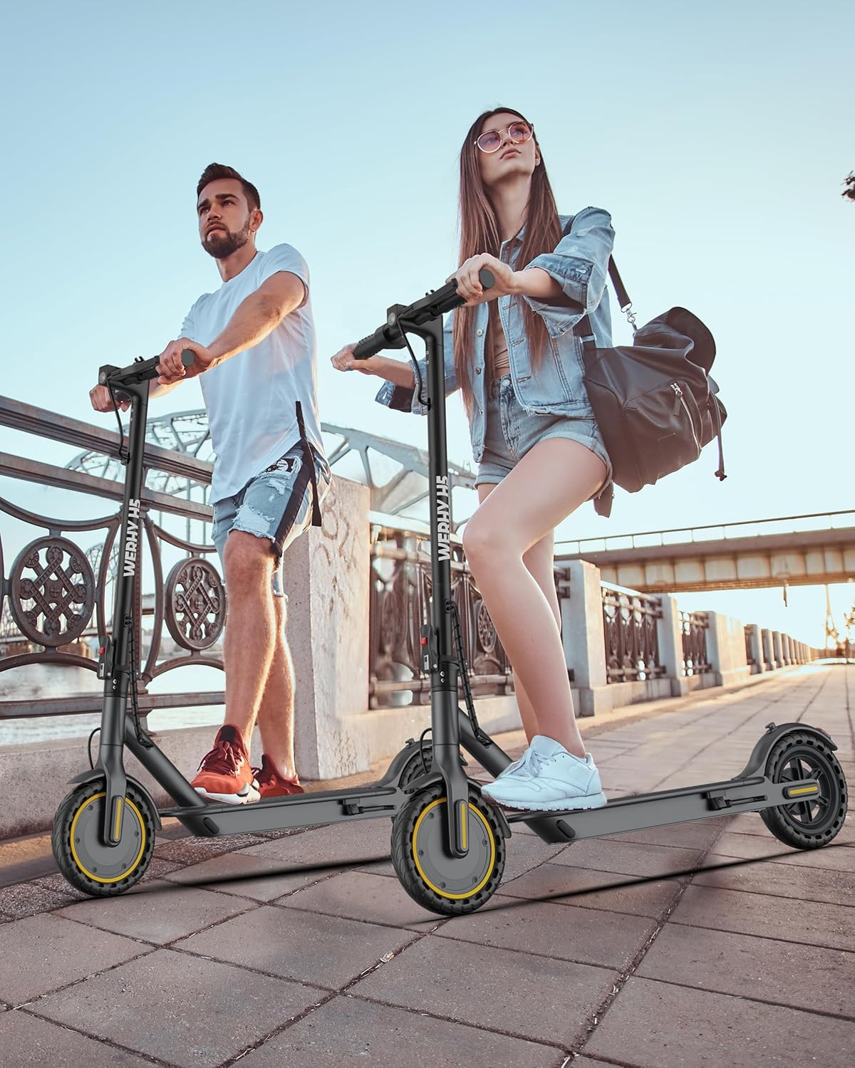 Electric Scooter 350W/500W Motor Top Speed 19/22 mph Max 16/23/28Miles Ranges Foldable E Scooter