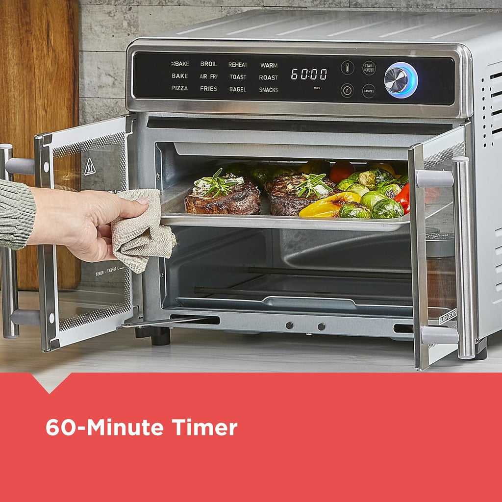 BLACK+DECKER Crisp 'N Bake Air Fryer Toaster Oven Combo, 12 in 1 Countertop Convection Oven Cooks Food Fast