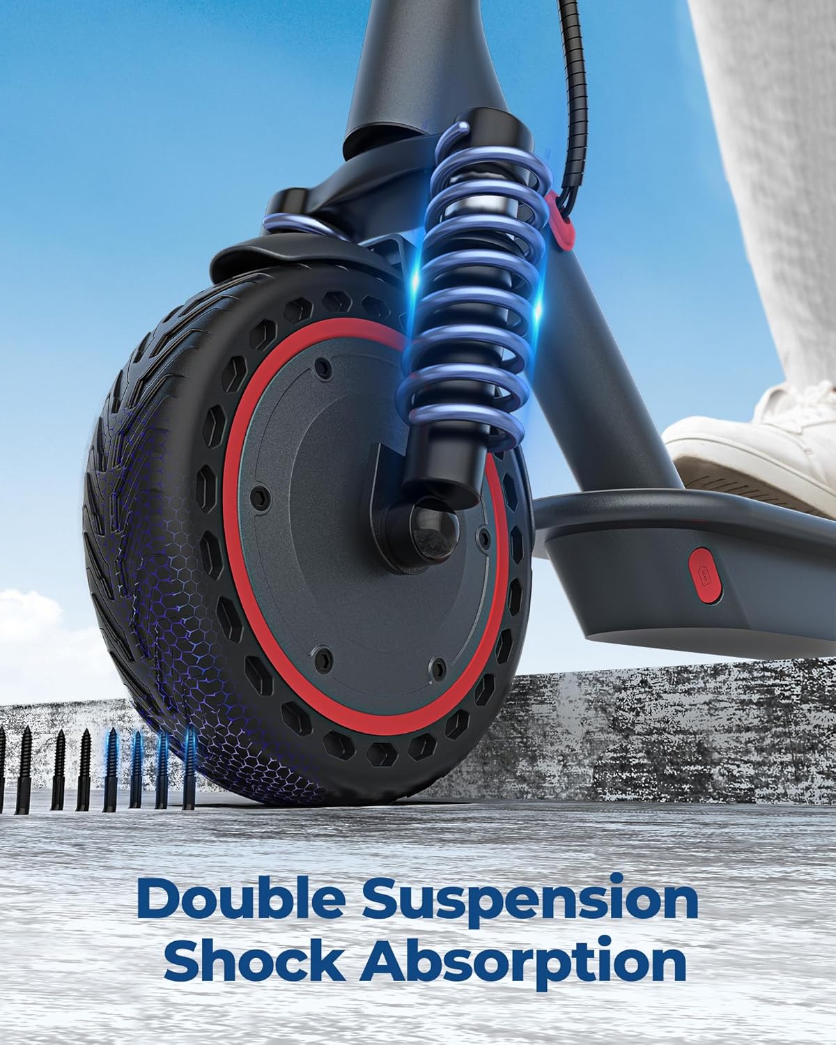 Electric Scooter 350W/500W Powerful Motor 8.5/10 Solid Tires 19/22Mph 28/21/12 Miles Range