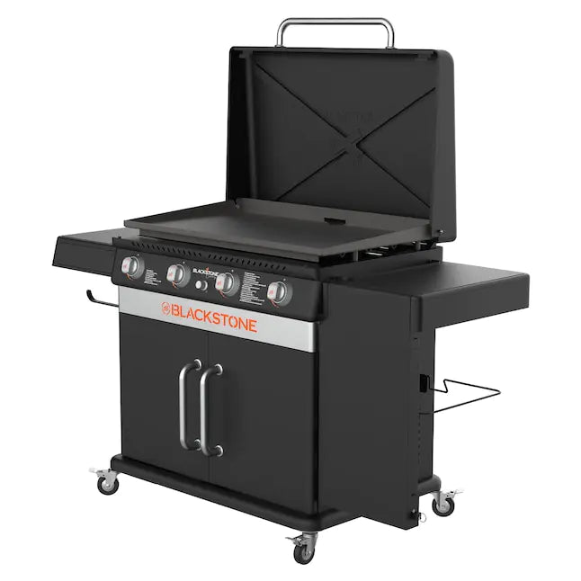 Blackstone 36 Culinary Cabinet Griddle with Side Table 4-Burner Liquid Propane Flat Top Grill