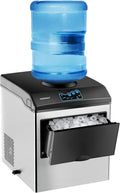 COSTWAY Countertop Ice Maker with Water Dispenser 3 Sizes Bullet Shaped Ice 48lbs/Day