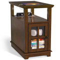 End Table with Hidden Charging Station Side Table with Storage