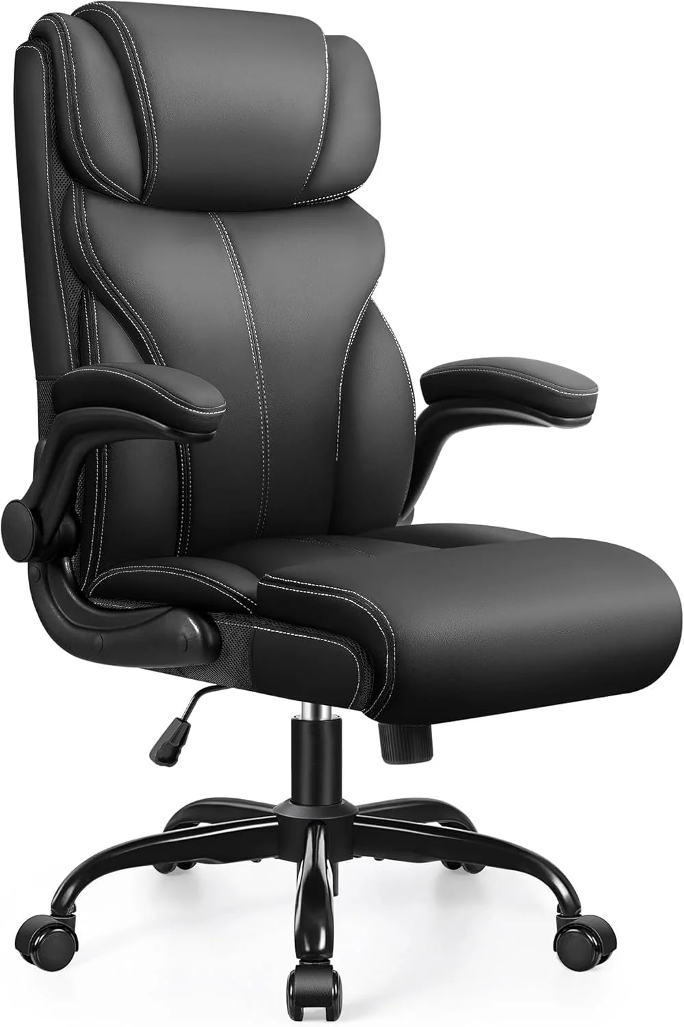 Office Chair Large High-Foot Computer Desk Chair, Breathable Leather Chair Lumbar Support Rotating Computer Chair