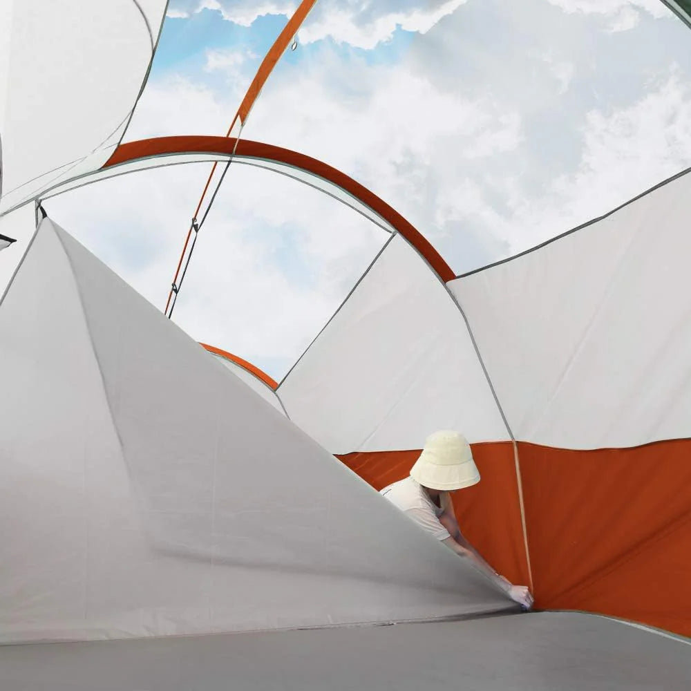 CAMPROS CP Tent 12-Person-Camping-Tents,3 Room Family Tents,Waterproof Windproof Family Tent with Top Rainfly,6 Large Mesh Windows,Double Layer,Easy Set Up, Portable with Carry Bag-20' x 9' x 72(H)