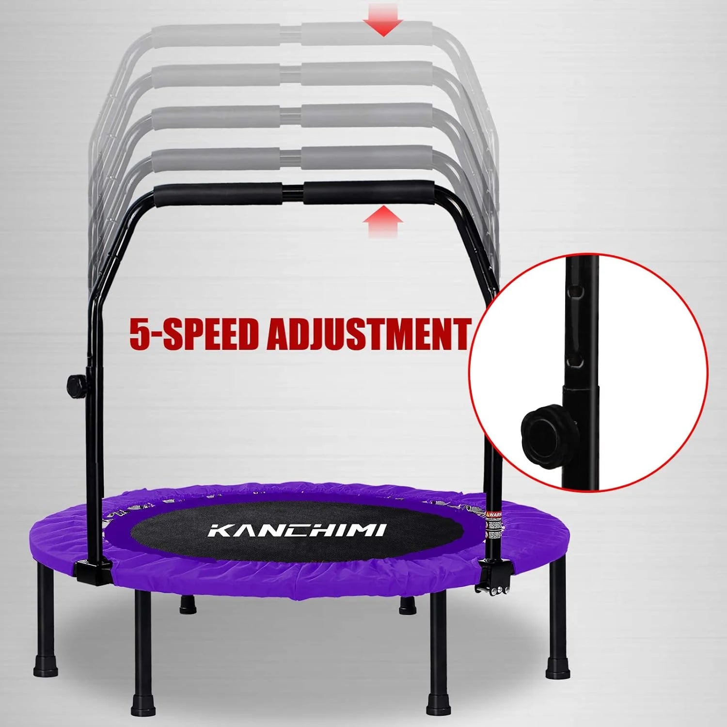 Kanchimi 40 48 Folding Mini Fitness Indoor Exercise Workout Rebounder Trampoline with Handle, Max Load 330lbs