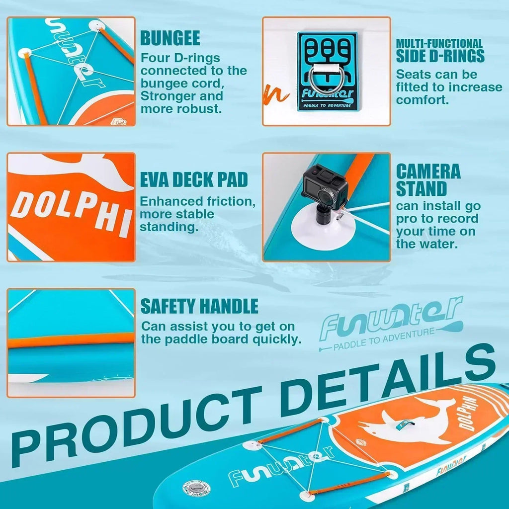 FunWater Inflatable Stand Up Paddle Board Premium SUP Paddle Accessories EVA Deck