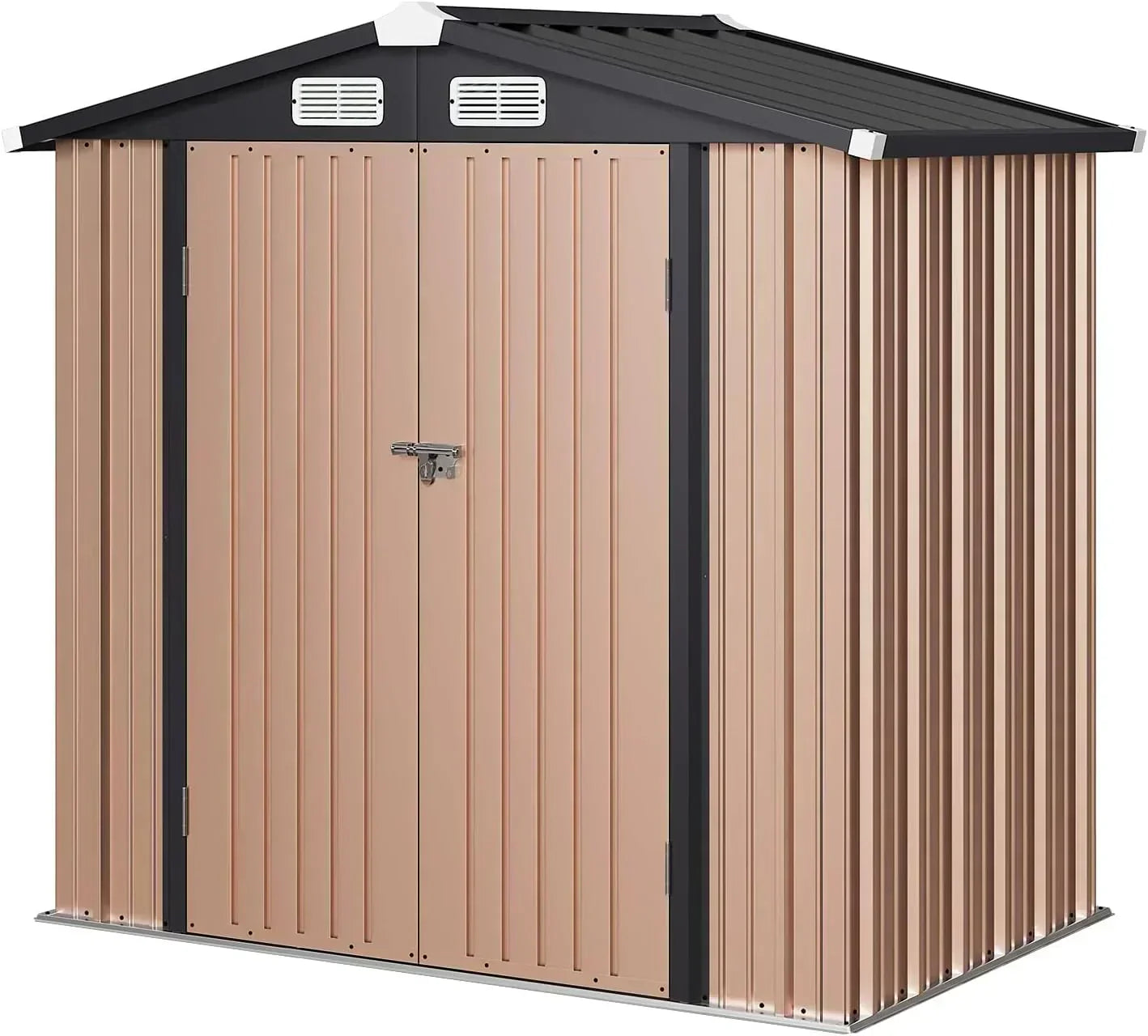Aoxun 6.2x4 FT Shed Outdoor Storage Shed Metal Garden Shed Sloping Roof Tool Shed Bike Shed