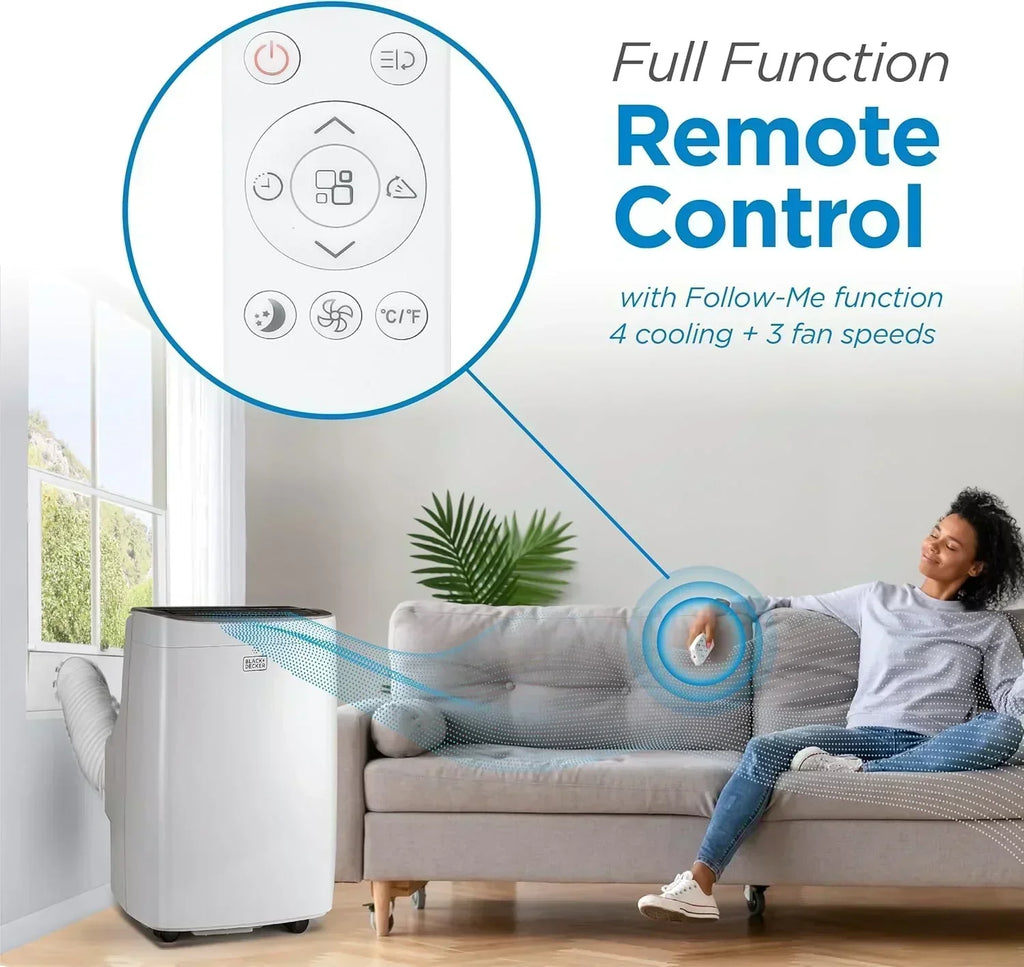 BLACK+DECKER 10,000 BTU Portable Air Conditioner for Rooms up to 450 Sq with Remote Control