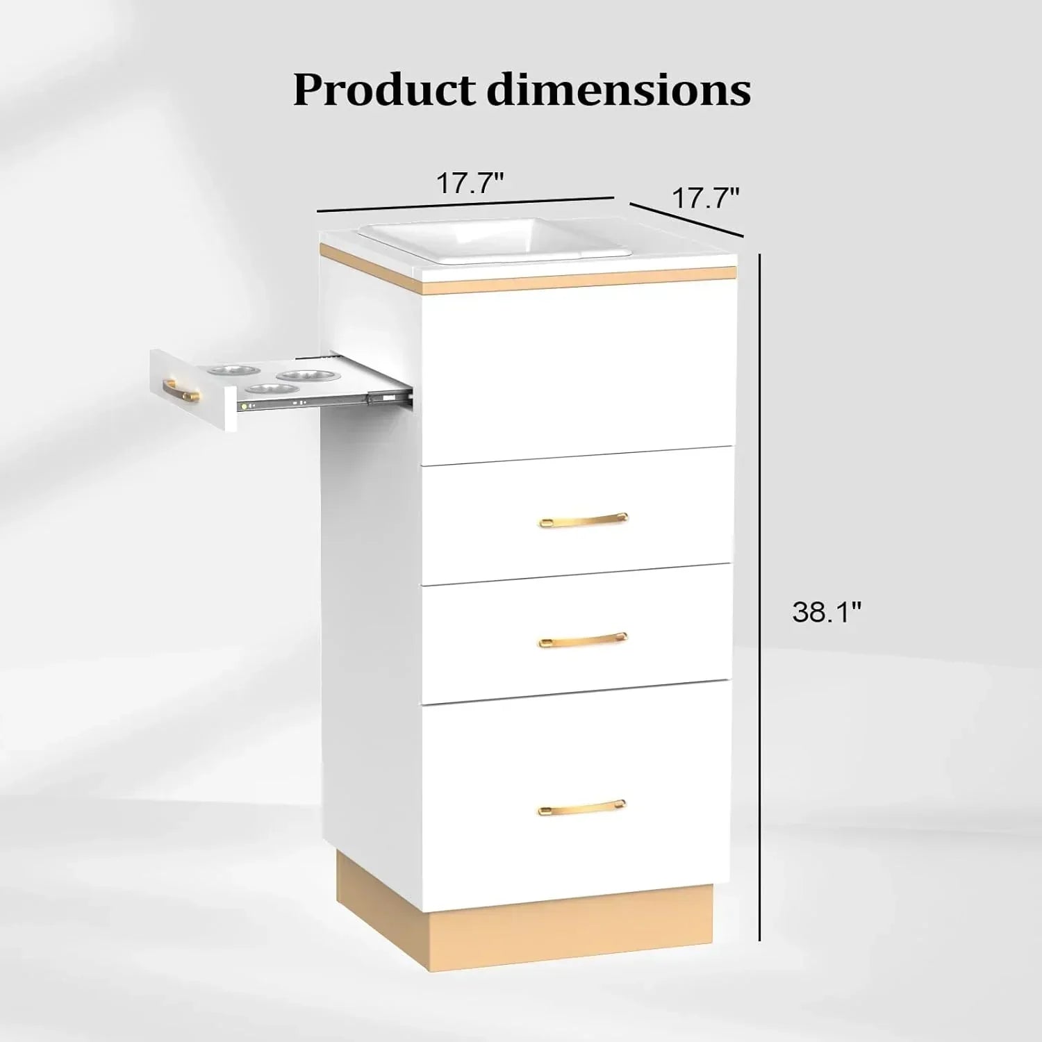 OmySalon Salon Storage Station Barber Stations Beauty Salon Spa Equipment with 3 Drawers