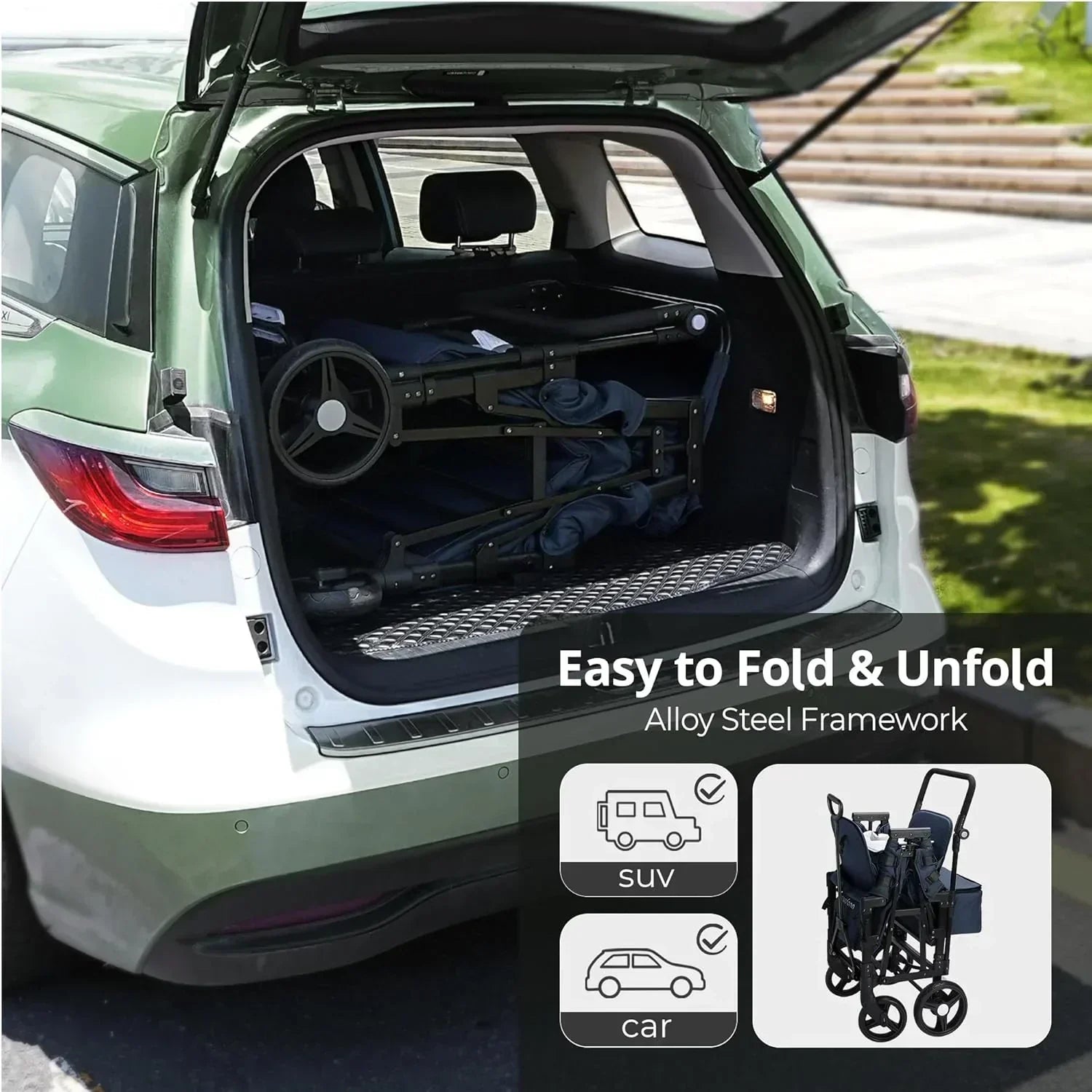 Stroller Wagon for Kids Wagon Stroller Toddlers 2 Seaters All-Terrain Baby Wagon Outdoor