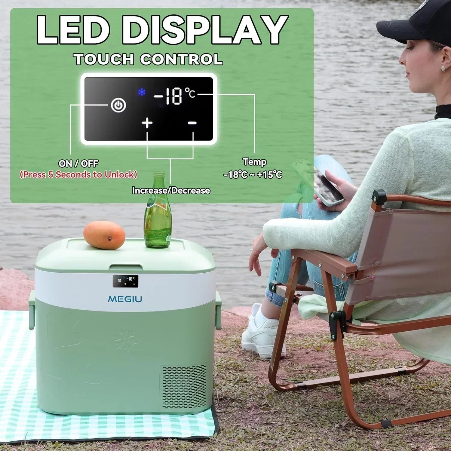 Car Fridge Portable 12 Volt Refrigerator 23 Quart (22 Liter) Freezer Compressor Cooler 12V/24V