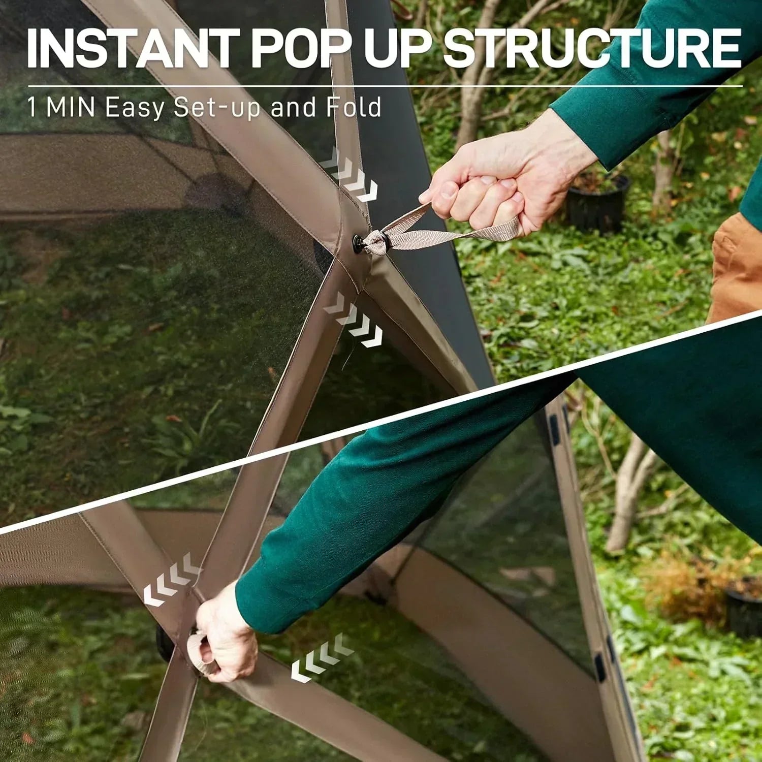 Pop up Screen House Tent for Camping 11.5 x 9.8 ft Instant Screened Gazebo Canopy