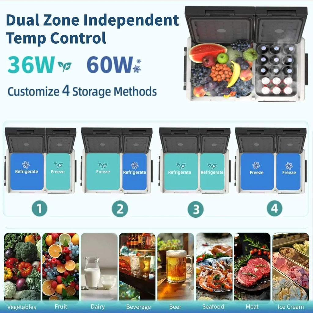 12V Car Refrigerator 17 Quart Portable Freezer 12 Car Fridge -4F~68F Compressor Electric Cooler