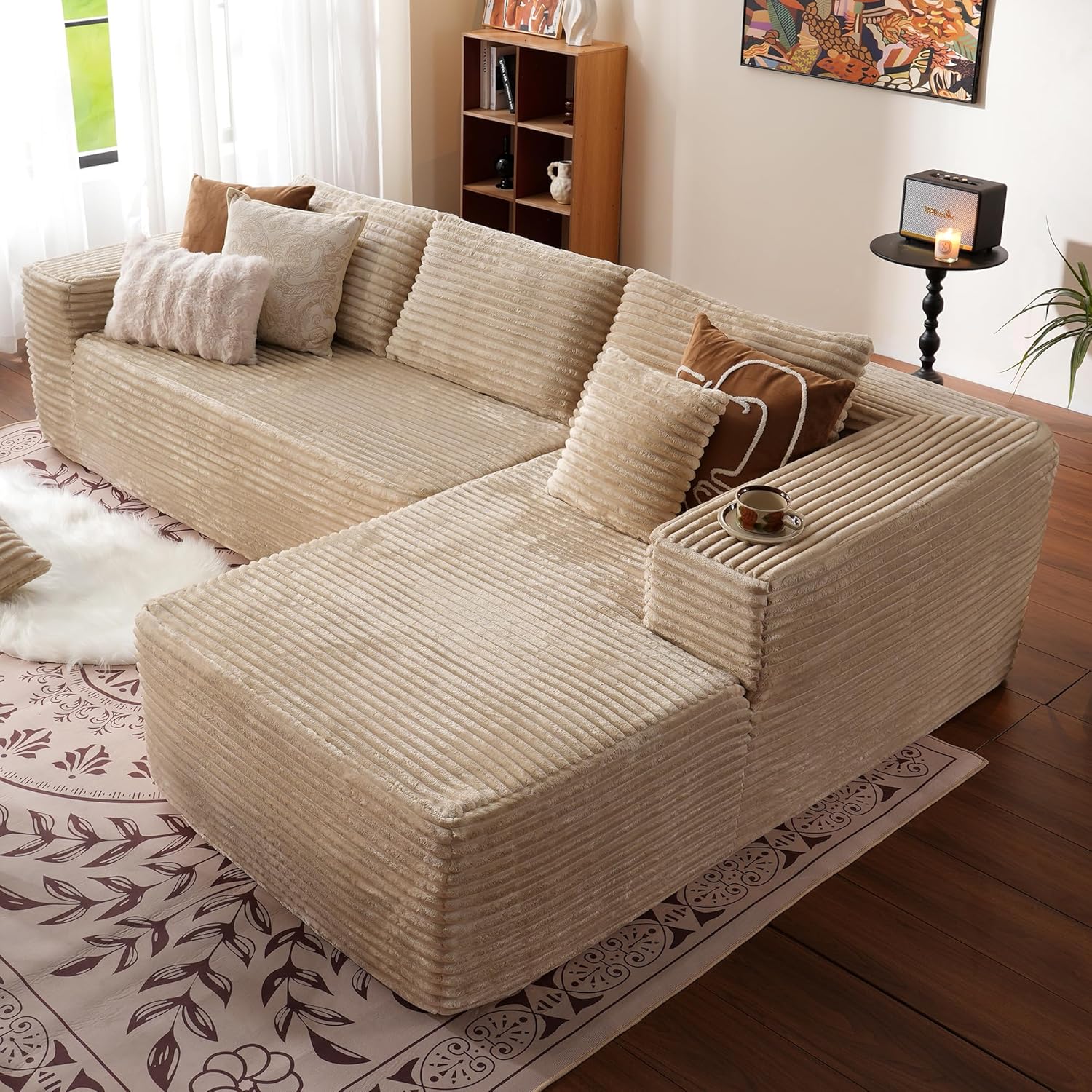 Ovios 104 Cloud Section Sofa L-shaped lounge chair, modern modular sofa