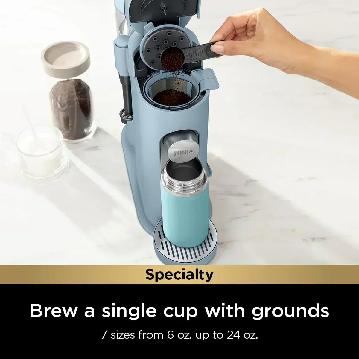 Ninja Single Serve Coffee Maker 56 oz Reservoir Stone
