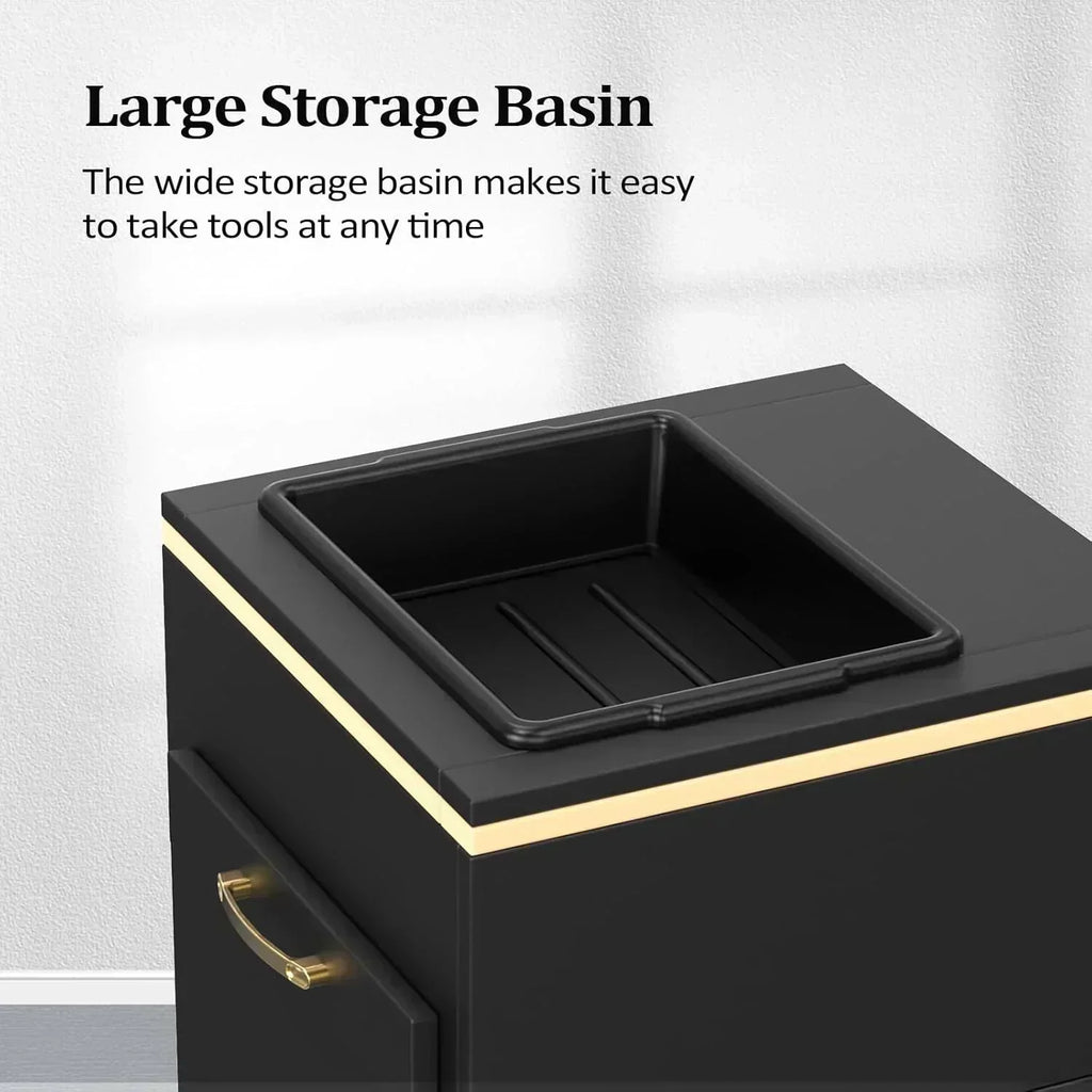 OmySalon Salon Storage Station Barber Stations Beauty Salon Spa Equipment with 3 Drawers