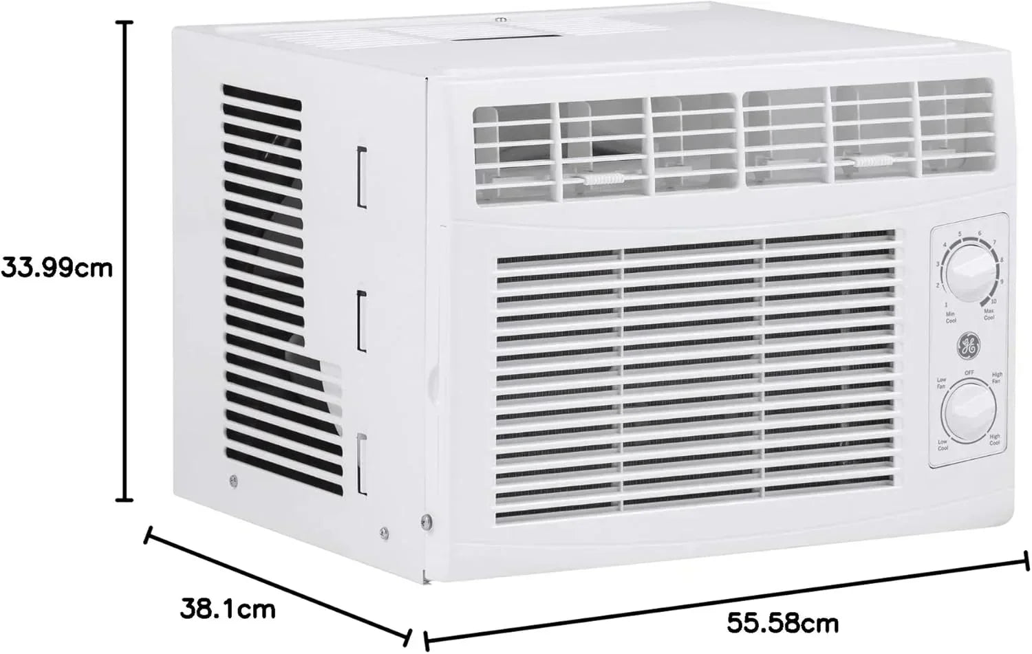 GE Window Air Conditioner Unit 5,000 BTU for Small Rooms up to 150 sq ft Manual Adjustable Fan