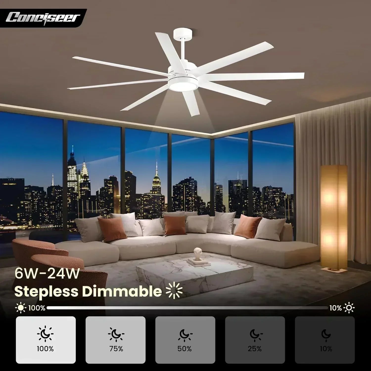 Modern ceiling fan 72 inch bedroom living room library cafe outdoor/industrial