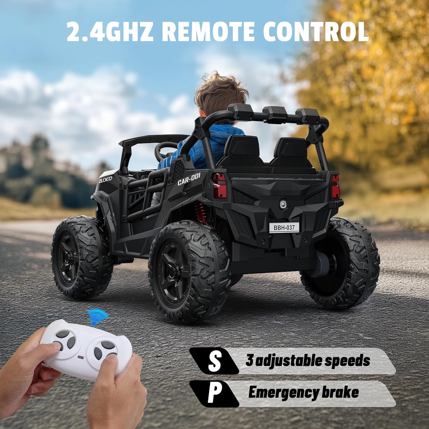 Pink all-terrain car travel electric toy truck