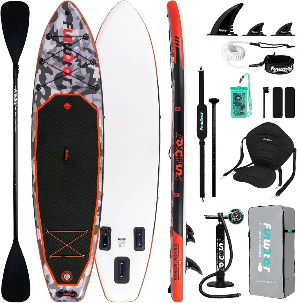 FunWater Inflatable Stand Up Paddle Board Premium SUP Paddle Accessories EVA Deck