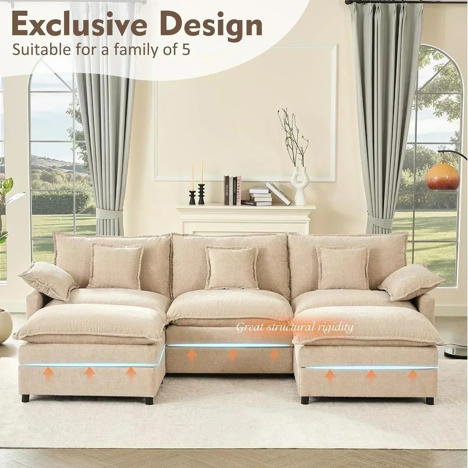 108 U-shaped sofa modular sofa Comfortable cloud sofa