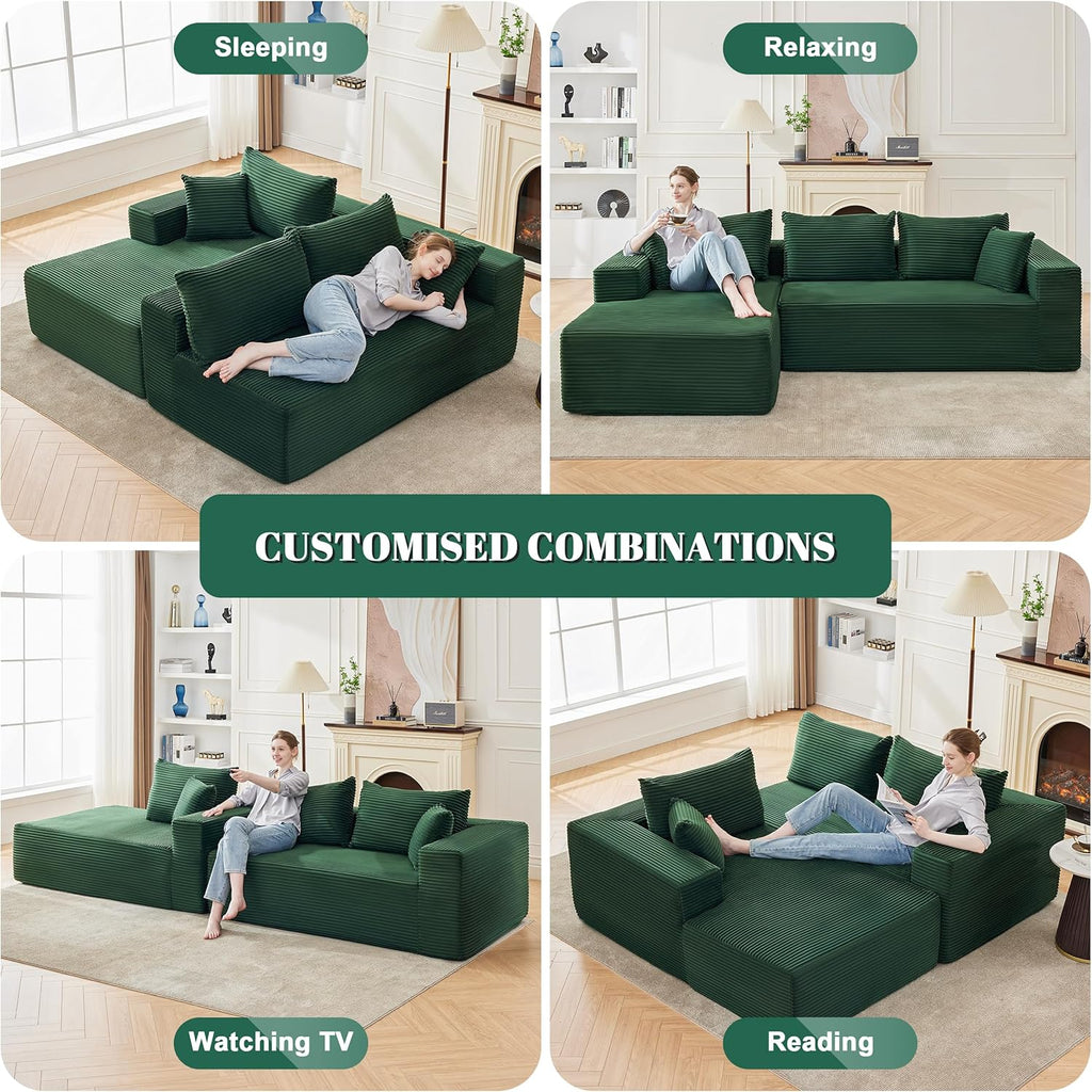 110-inch cloud sofa boneless sofa in the living room modular sofa with deep seats