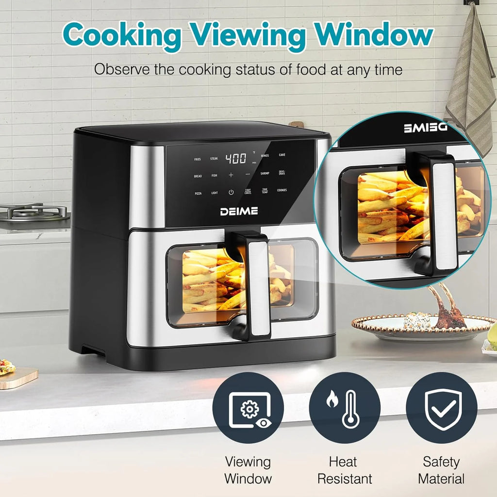 DEIME Air Fryer 10.2 QT Oilless 1700W Large Capacity Oven Air Fryers