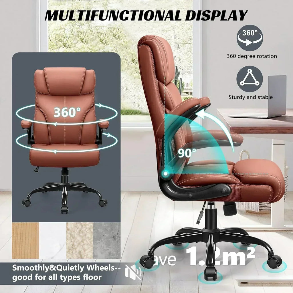 Office Chair Large High-Foot Computer Desk Chair Chair Lumbar Support Rotating Computer Chair