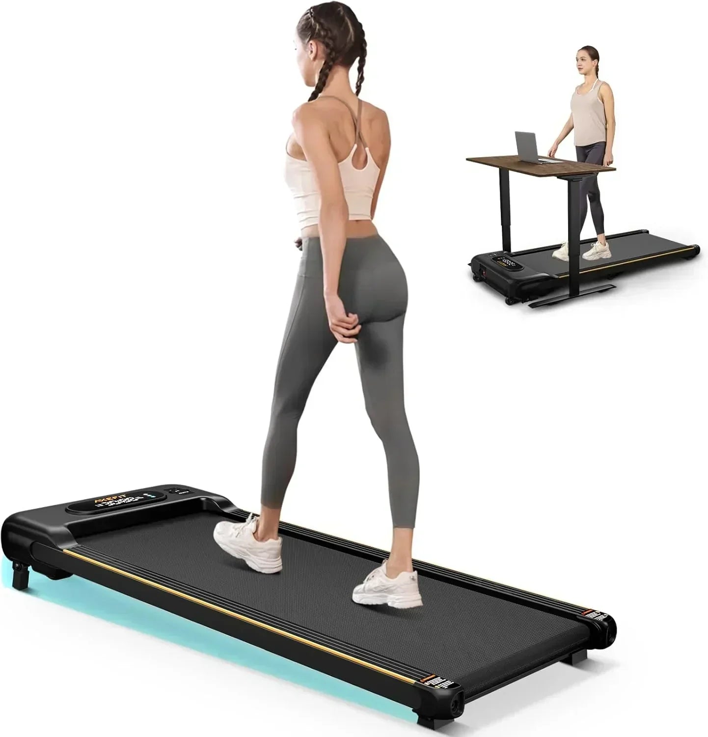 2.5 HP Portable Treadmill with Inclined Walking Pad Panel and Remote 4-in-1 Walking Treadmill