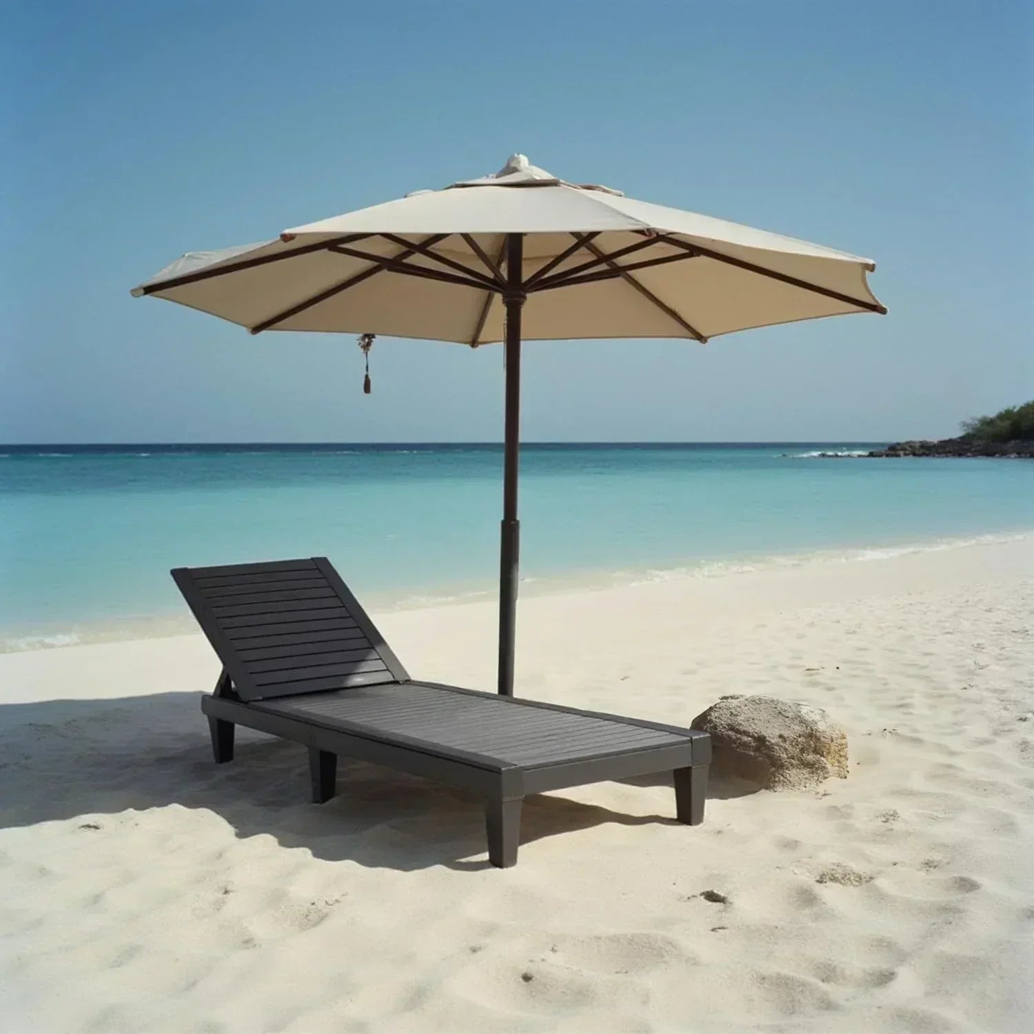 Patio Chairs Black Chaise Lounge Chair Outdoor 5-Position Adjustable Sun Tanning Chair