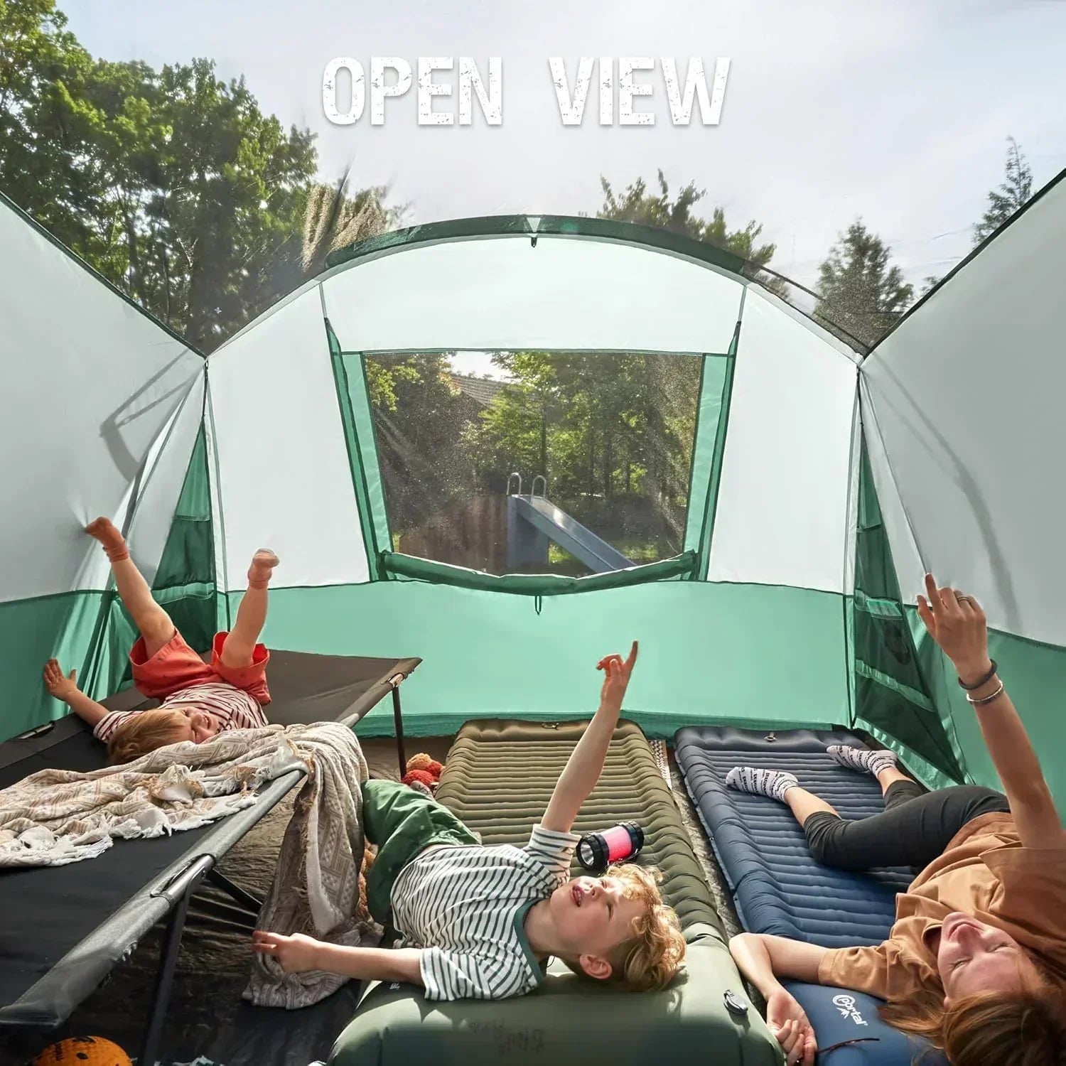 PORTAL 6/8/10 Person Family Camping Tent with Screen Room Water Resistant Big Tunnel Tent