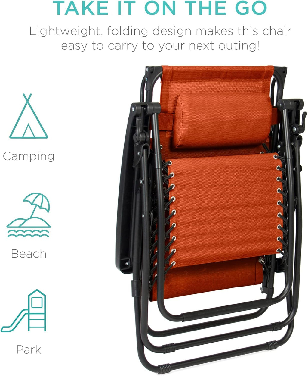 Best Choice Products Folding Zero Gravity Recliner Patio Lounge Chair Adjustable Canopy Shade