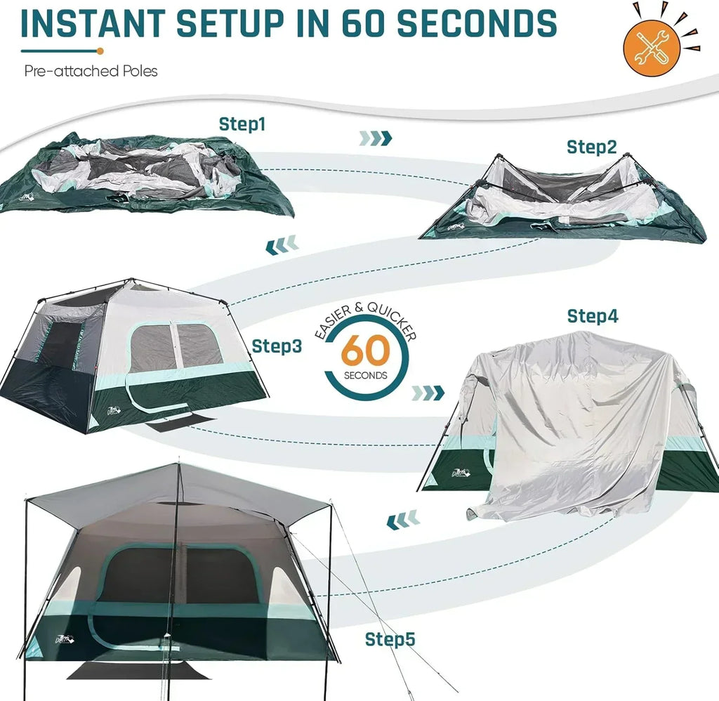 Quick-opening tent family camping tent pop-up camping tent large waterproof tent