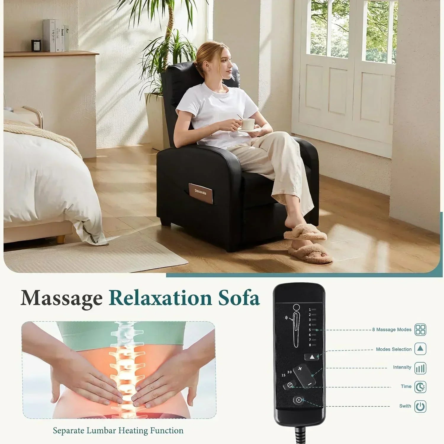 Adult recliner living room massage recliner adjustable home theater chair single sofa