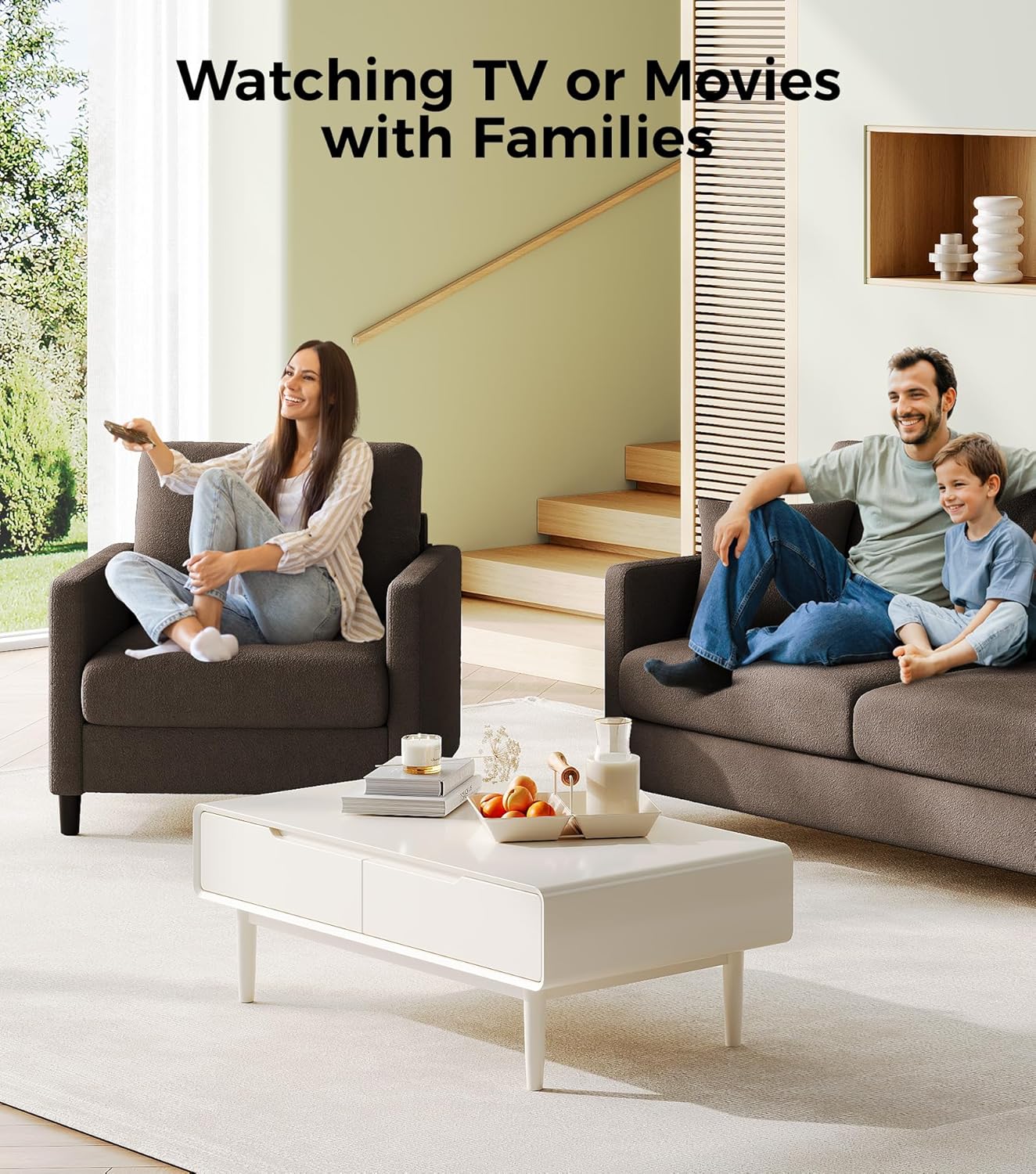 Loveseat Sofa 51 Love Seat Comfy Corduroy Small Loveseat Tool-Free Setup Couch