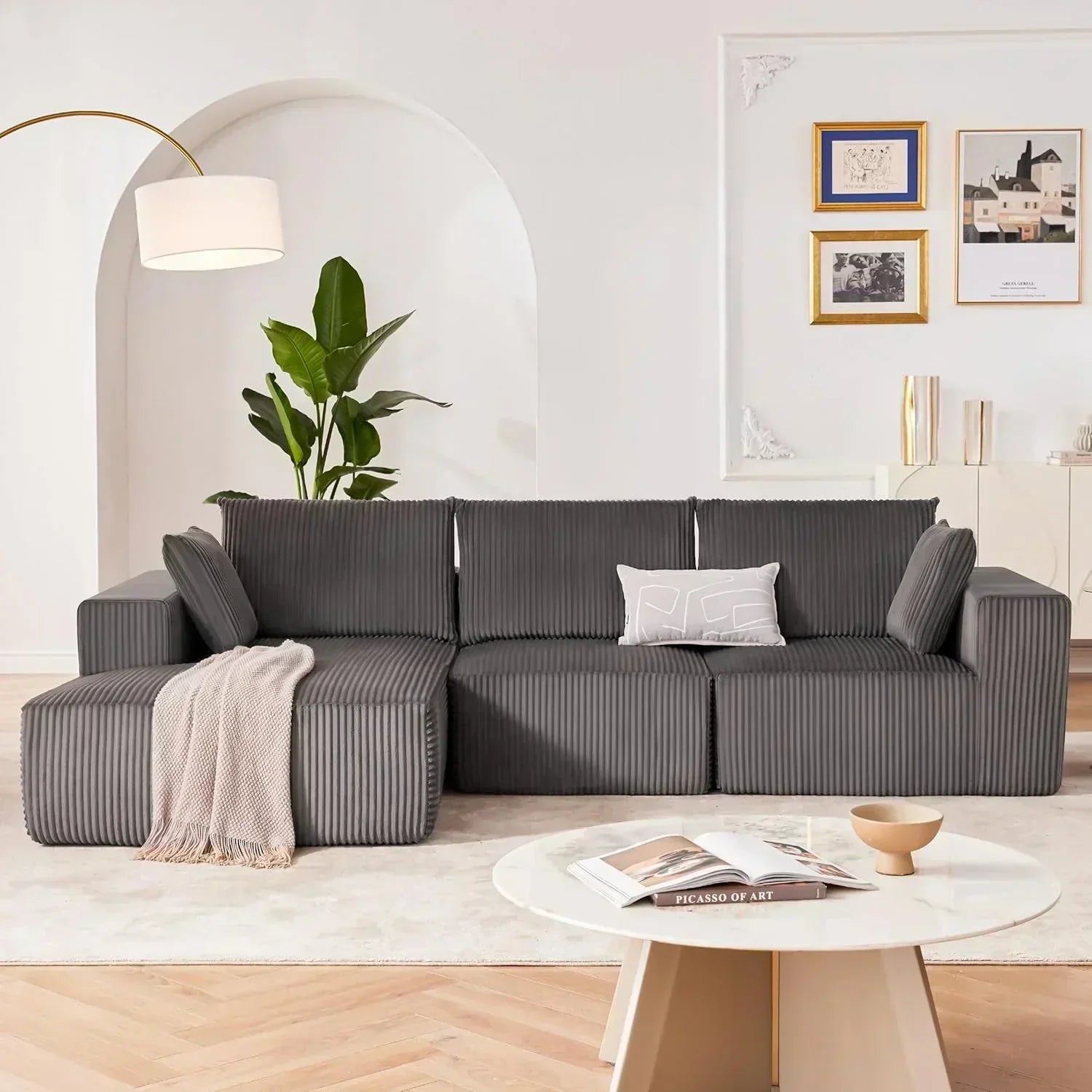 108-inch modular sofa cloud modular sofa with deep seat and reclining chair upholstered sofa