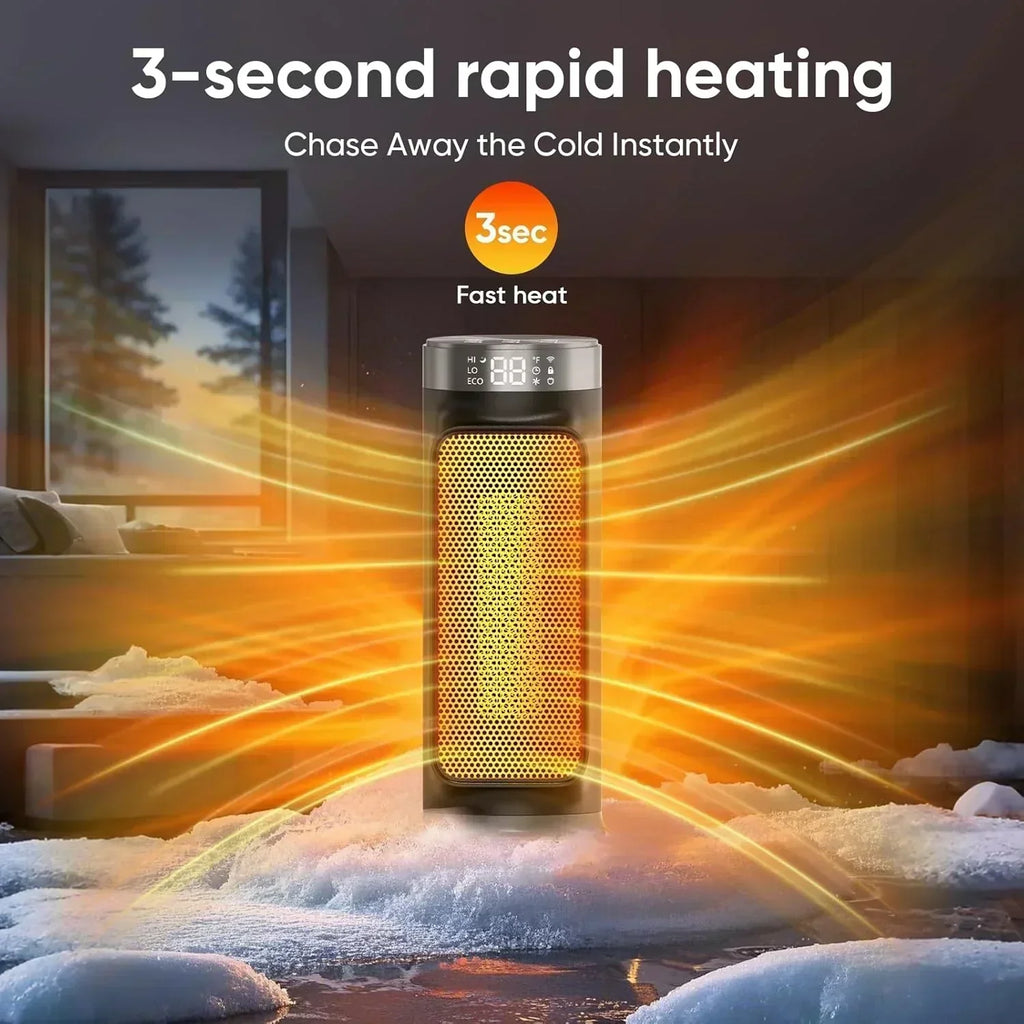1500W Indoor Space Heater Smart PTC Electric Heater with Wifi App and Remote Control Overheat
