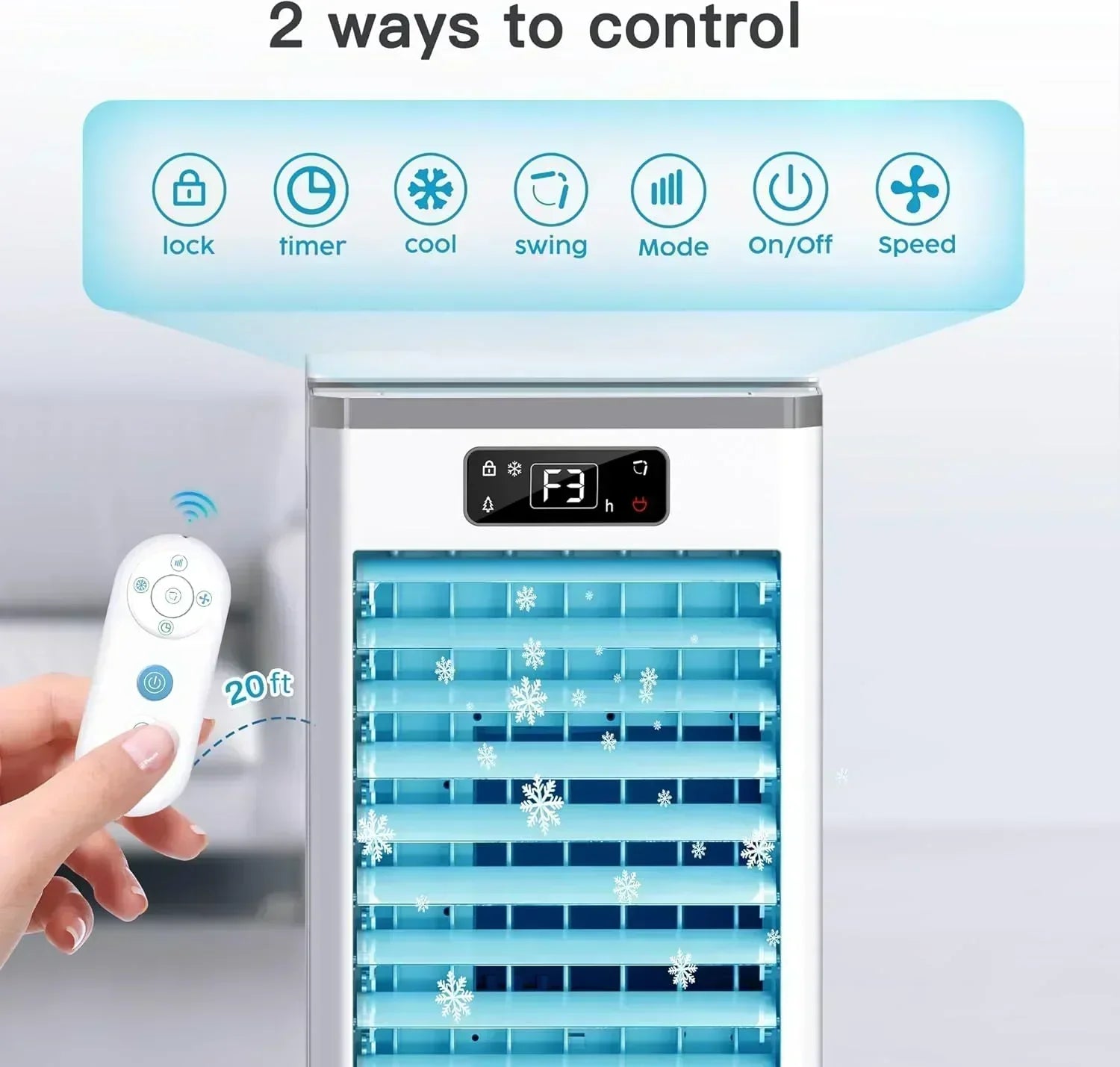 Windowless Portable Air Conditioners Evaporative Air Cooler 3 Modes & 3 Speeds 12H Timer